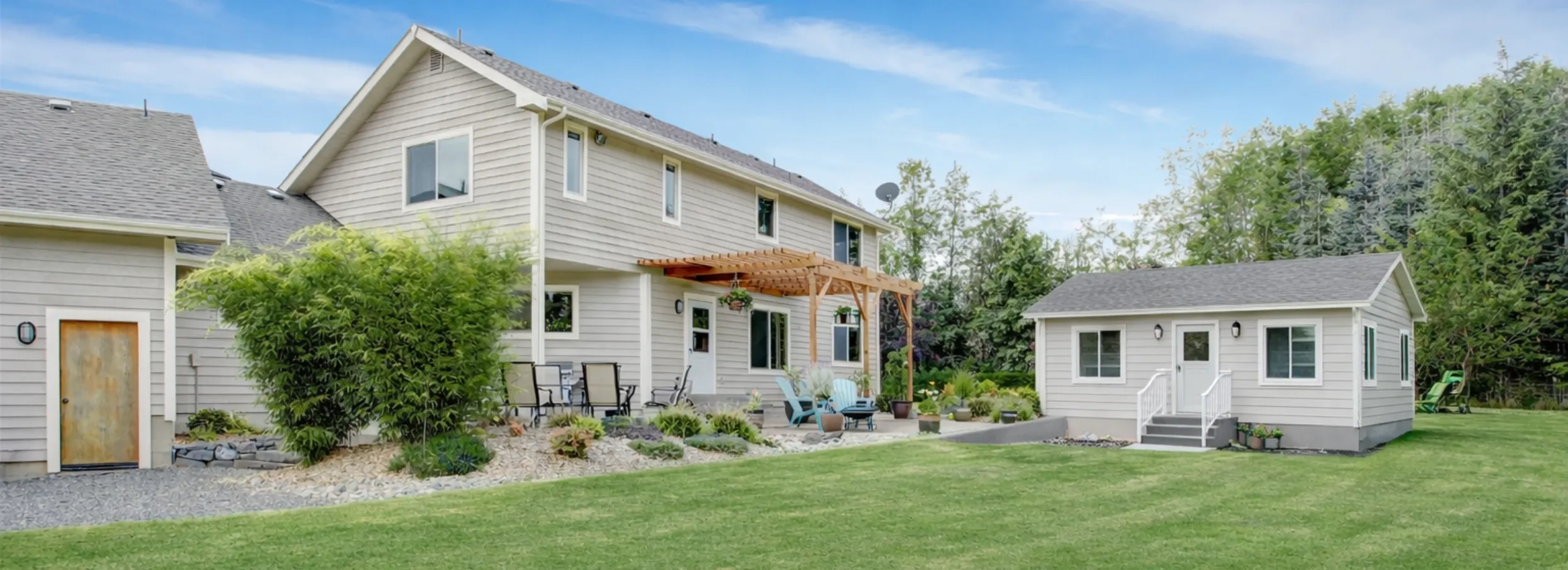 Installed prefab ADU unit in Los Angeles backyard matching main home architecture